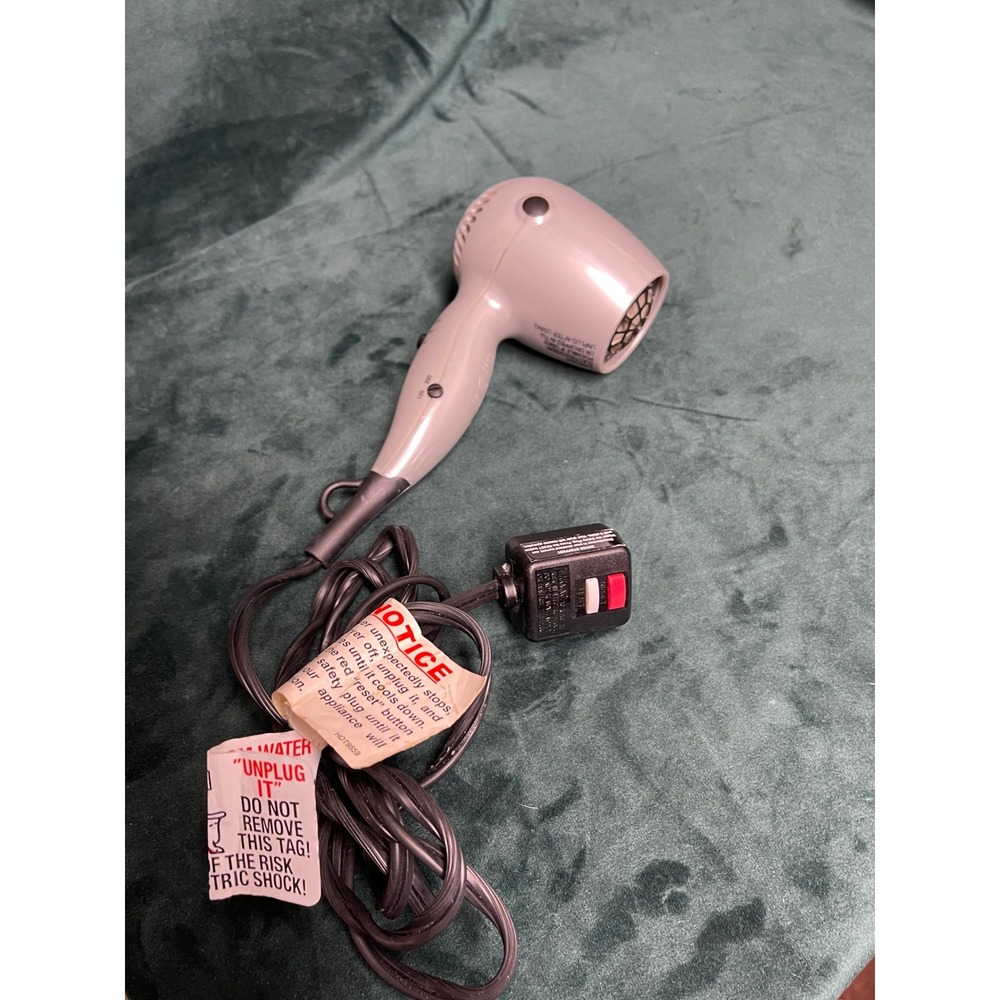 Vidal Sassoon Travel Hair Dryer Dual Voltage 125/250V Gray Compact Blow Dryer
